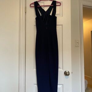 BCBG navy blue jumpsuit size 2 cross cross back